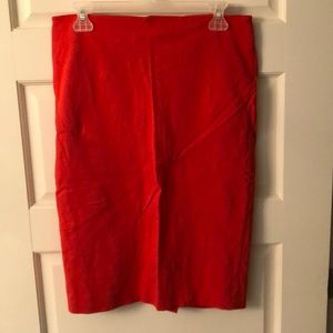Orange pencil skirt